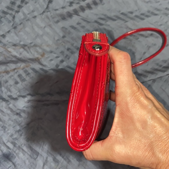 Coach Wristlet Cherry Red Patent Quilted - Picture 6 of 13